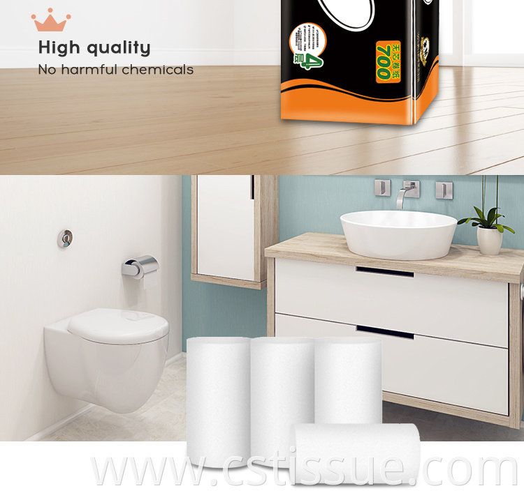 Customized White 100% Virgin Wood Pulp Toilet Roll Tissue Paper With 4 Layer